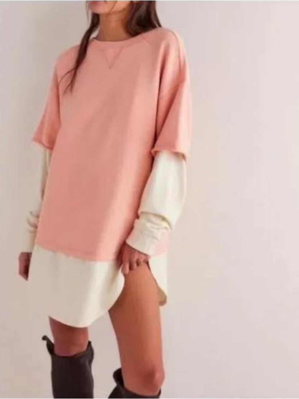 NWOT Free People We The Free Skater Boy Twofer Pullover Size XL